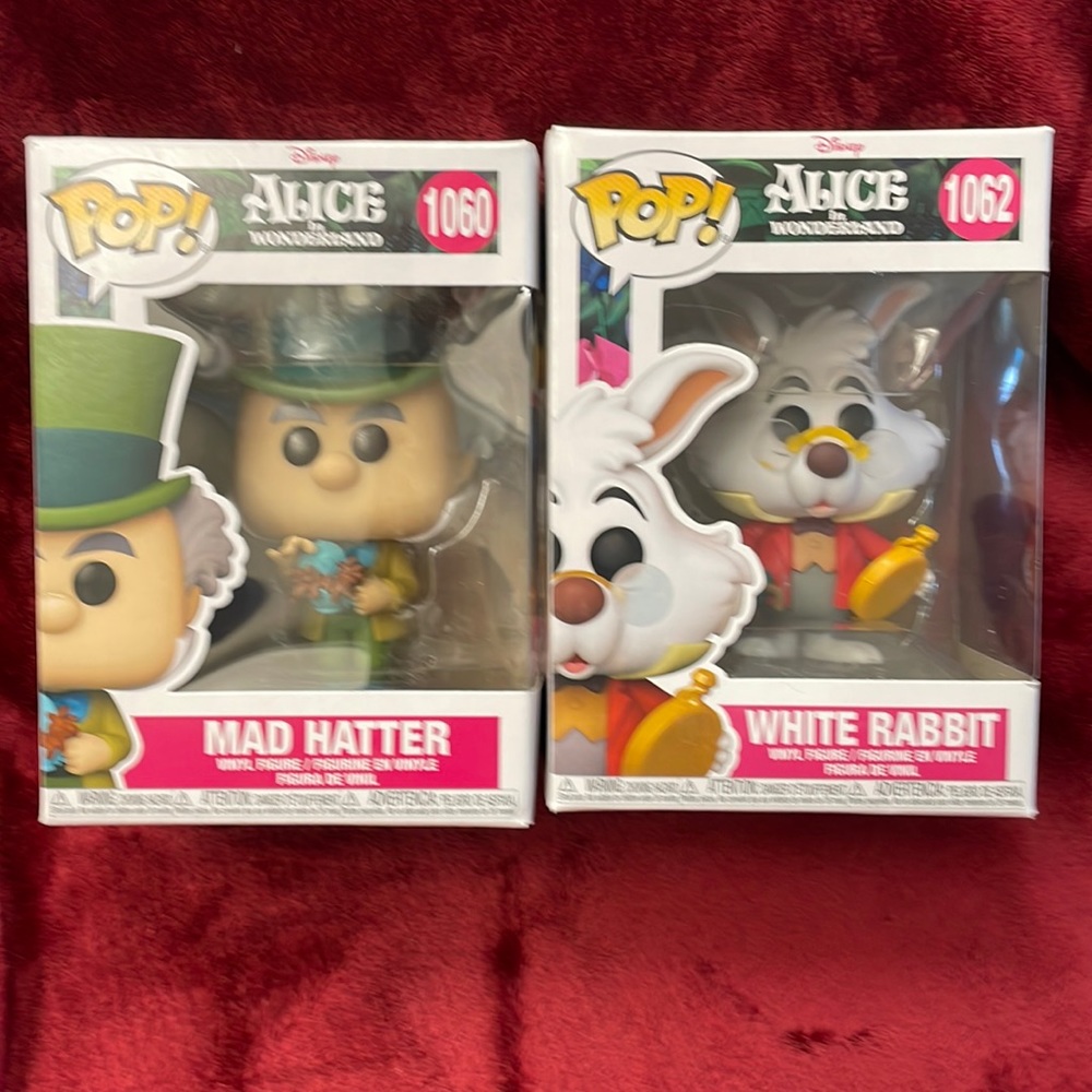 Funko POP Disney Alice In Wonderland Mad Hatter #1060 & 1062 White Rabbit!